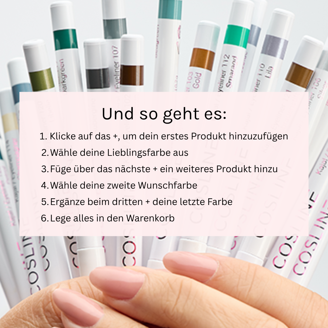 COSLINE Kajal / Eyeliner Trio So geht es