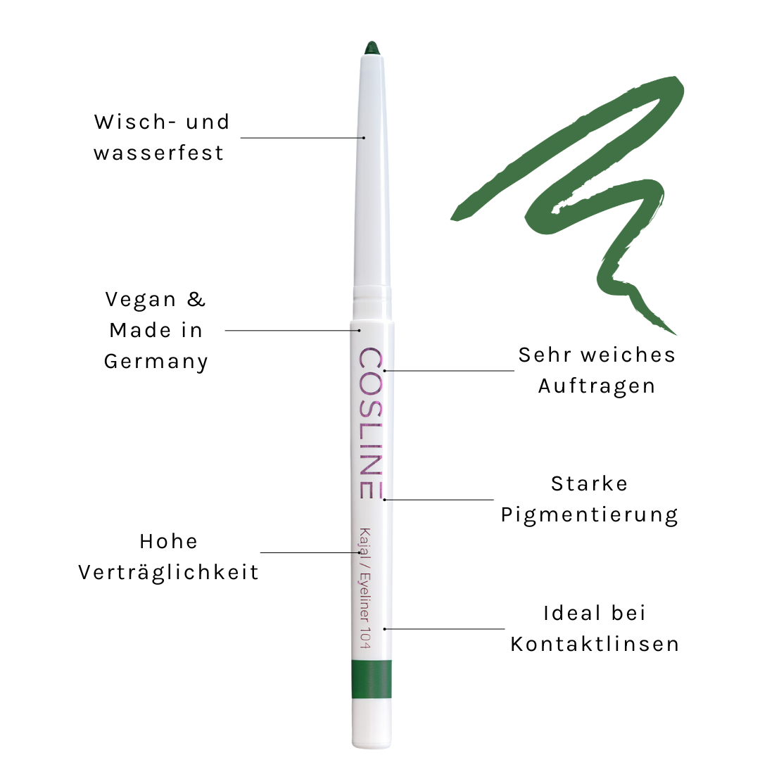 COSLINE Kajal Eyeliner Evergreen 104 Vorteile