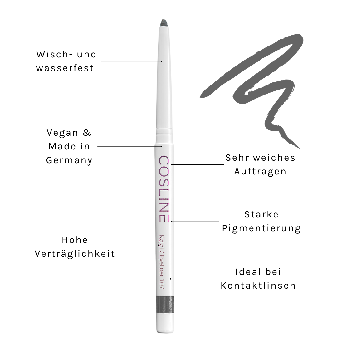 COSLINE Kajal / Eyeliner Grau 107 Benefits EN