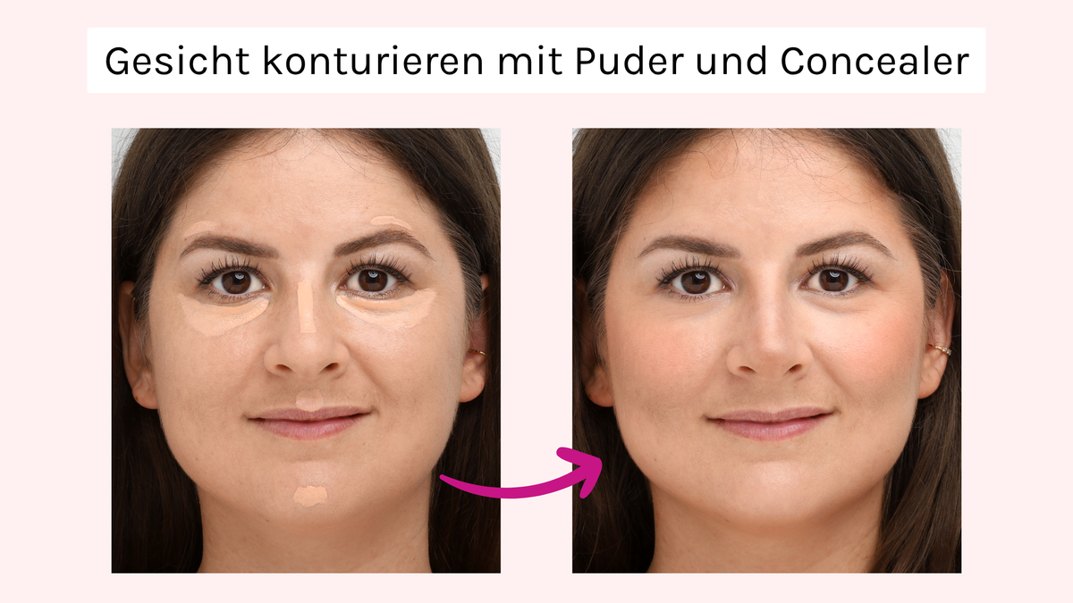 Gesicht konturieren mit Puder und Concealer