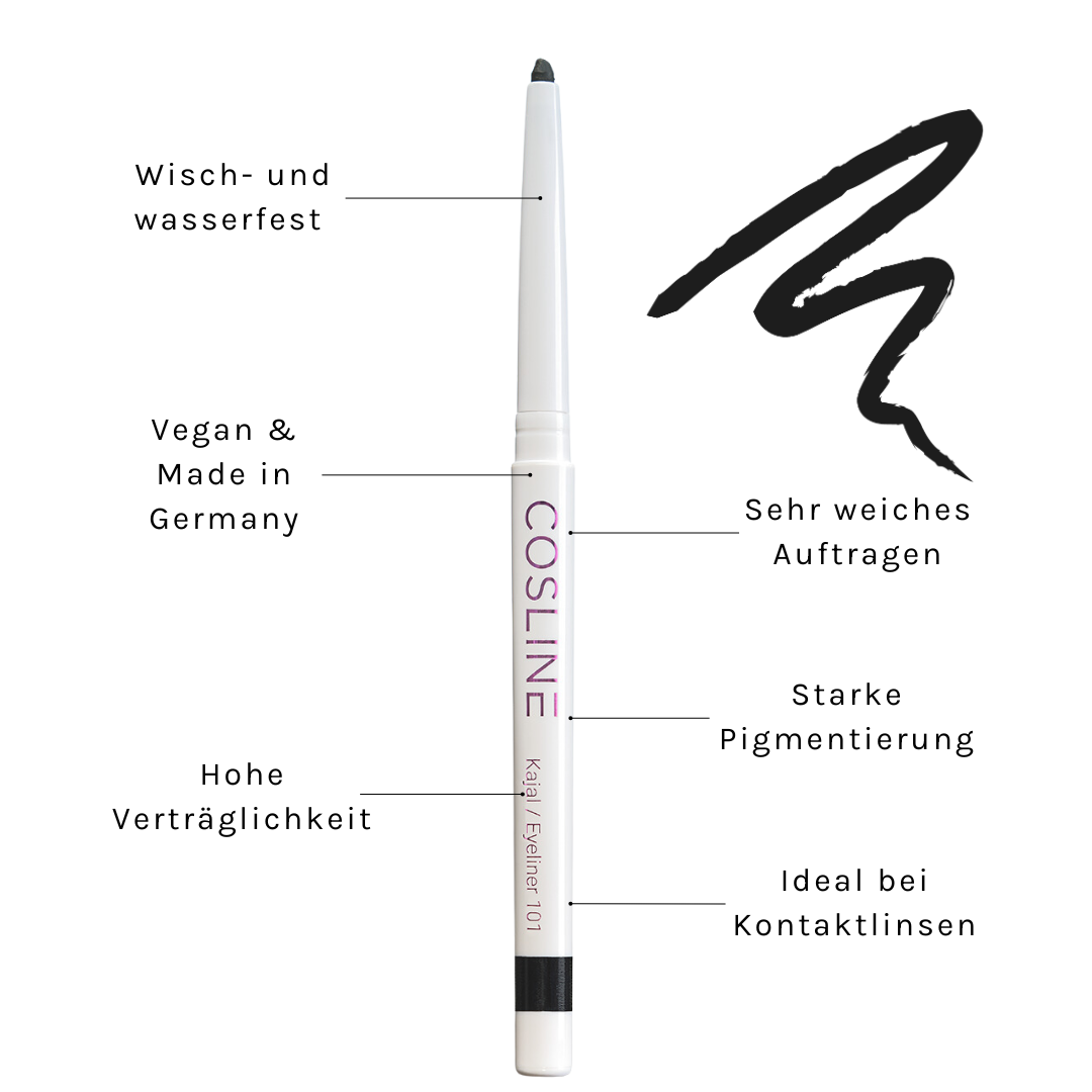 COSLINE | Kajal / Eyeliner Black 101 Vorteile