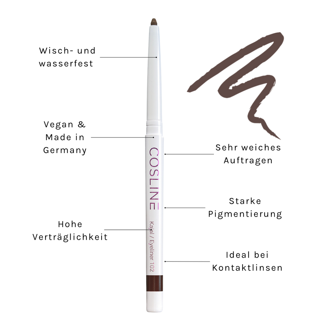 COSLINE | Kajal / Eyeliner Braun 102  Vorteile