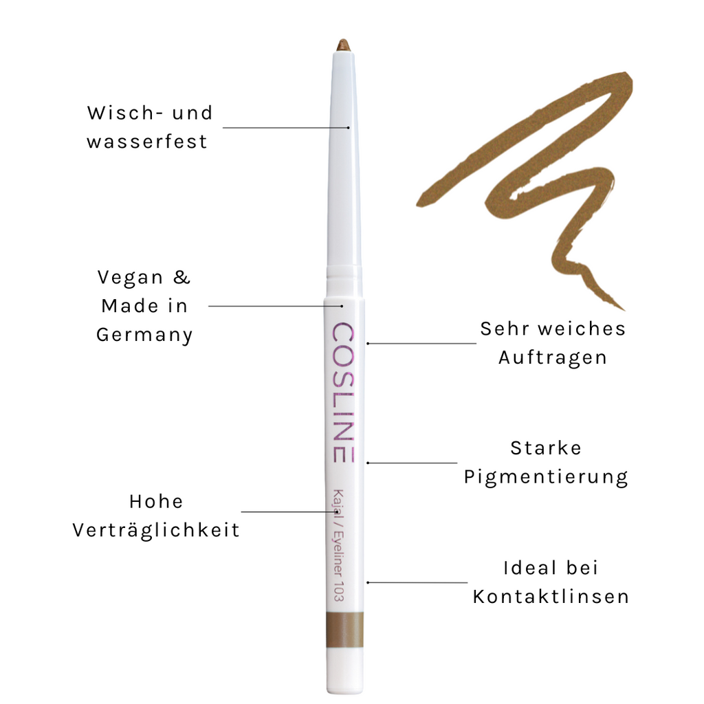 COSLINE | Kajal / Eyeliner Gold 103 Vorteile