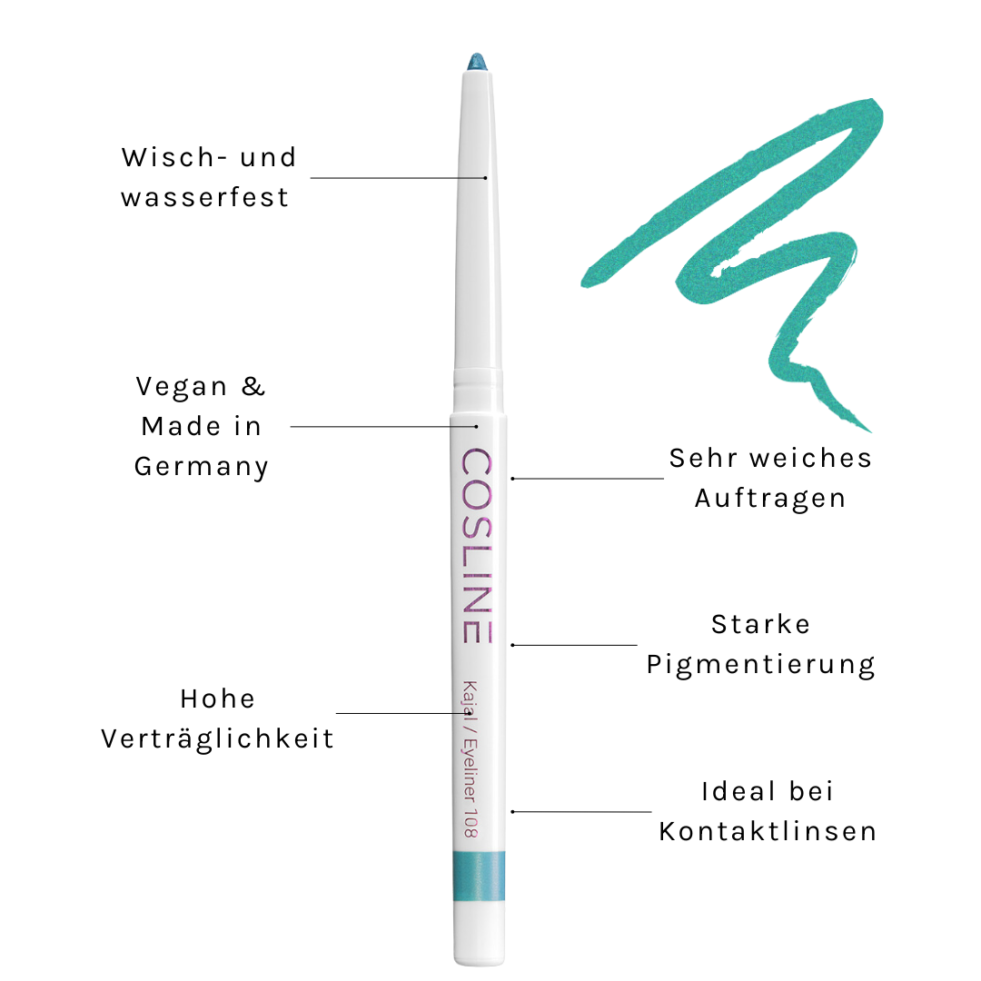COSLINE | Kajal / Eyeliner Seagreen 108 Vorteile