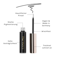 COSLINE Eyeliner Flüssig Black 501 Benefits