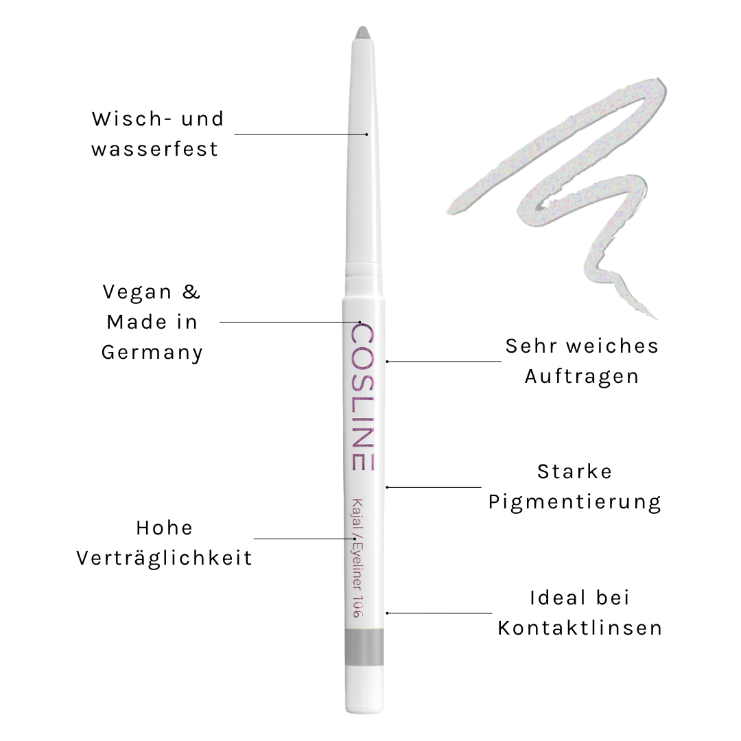 COSLINE | Kajal / Eyeliner Silver 106 Vorteile