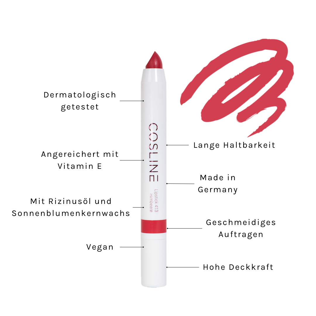 COSLINE Lippenstift Himbeere 413 Benefits