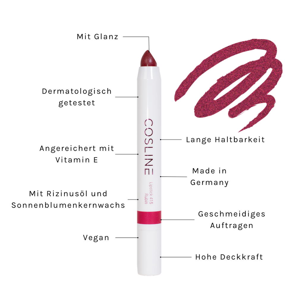 COSLINE Lippenstift Rubin 415 Benefits