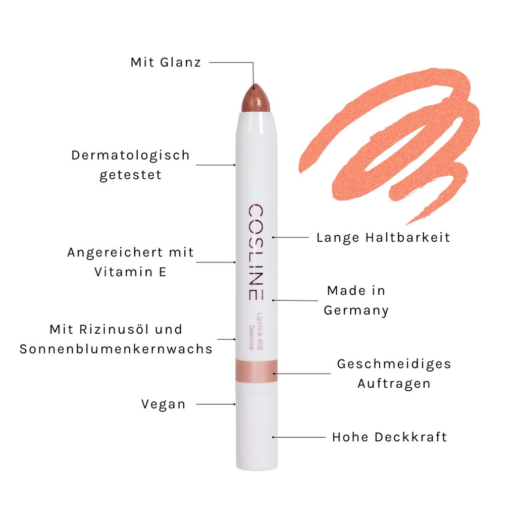 COSLINE Lippenstift Seerose 408 Benefits