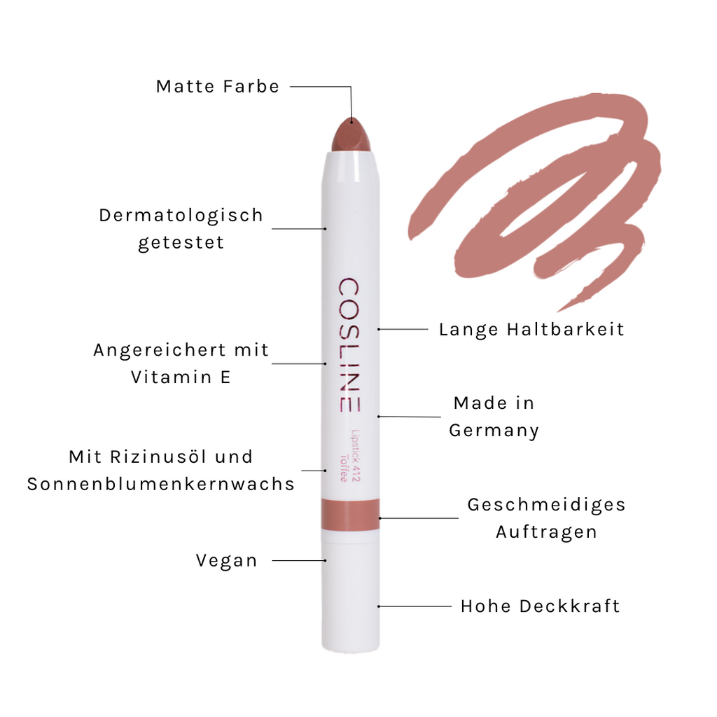 COSLINE Lippenstift Toffee 412 Benefits