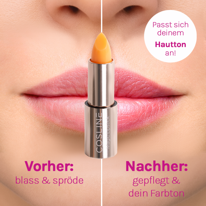 COSLINE Magic Lipstick 490 vorher - nachher